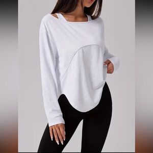 White Long Sleeve Women's Activewear Top